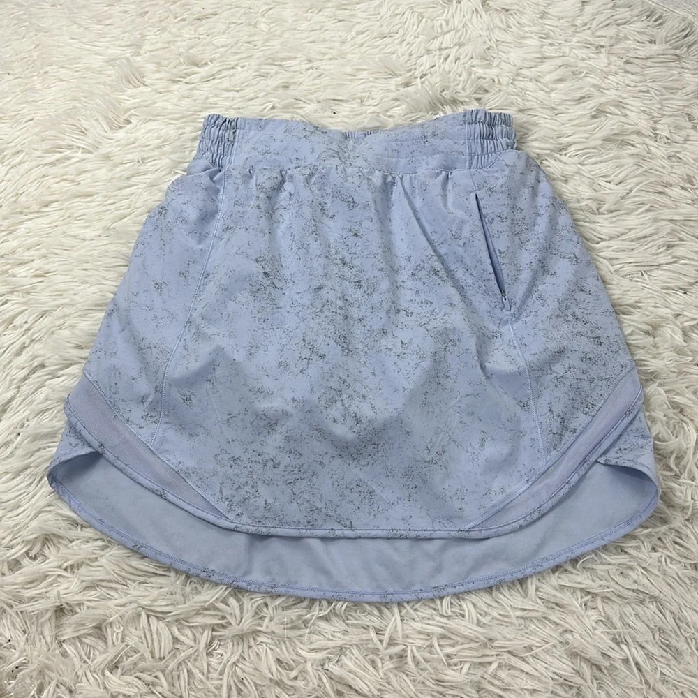 Lululemon Hotty Hot High-Rise Skirt *Long Gravel Dust Pastel Blue Multi